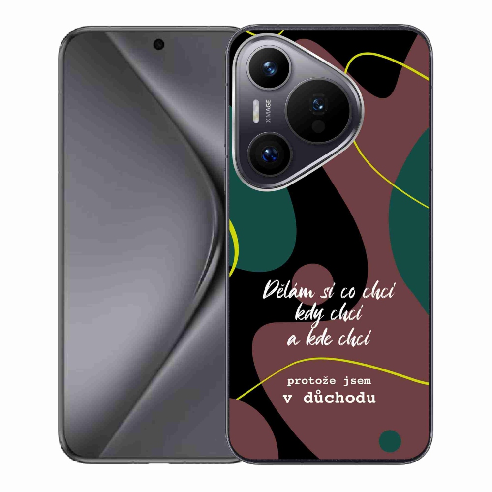 Gélový kryt mmCase na Huawei Pura 70 - vtipný text 10 čierne pozadie