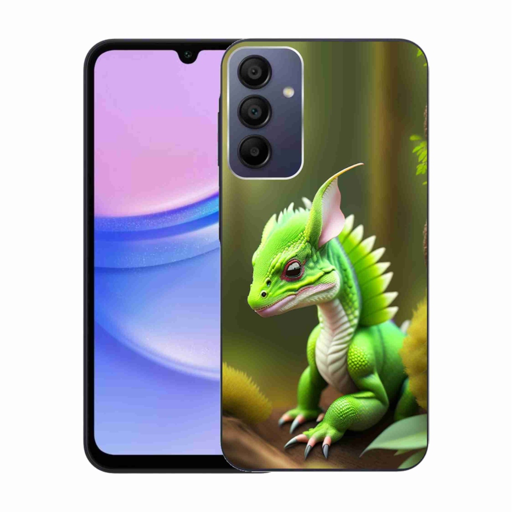 Gélový kryt mmCase na Samsung Galaxy A15 4G/5G - zelený dráčik