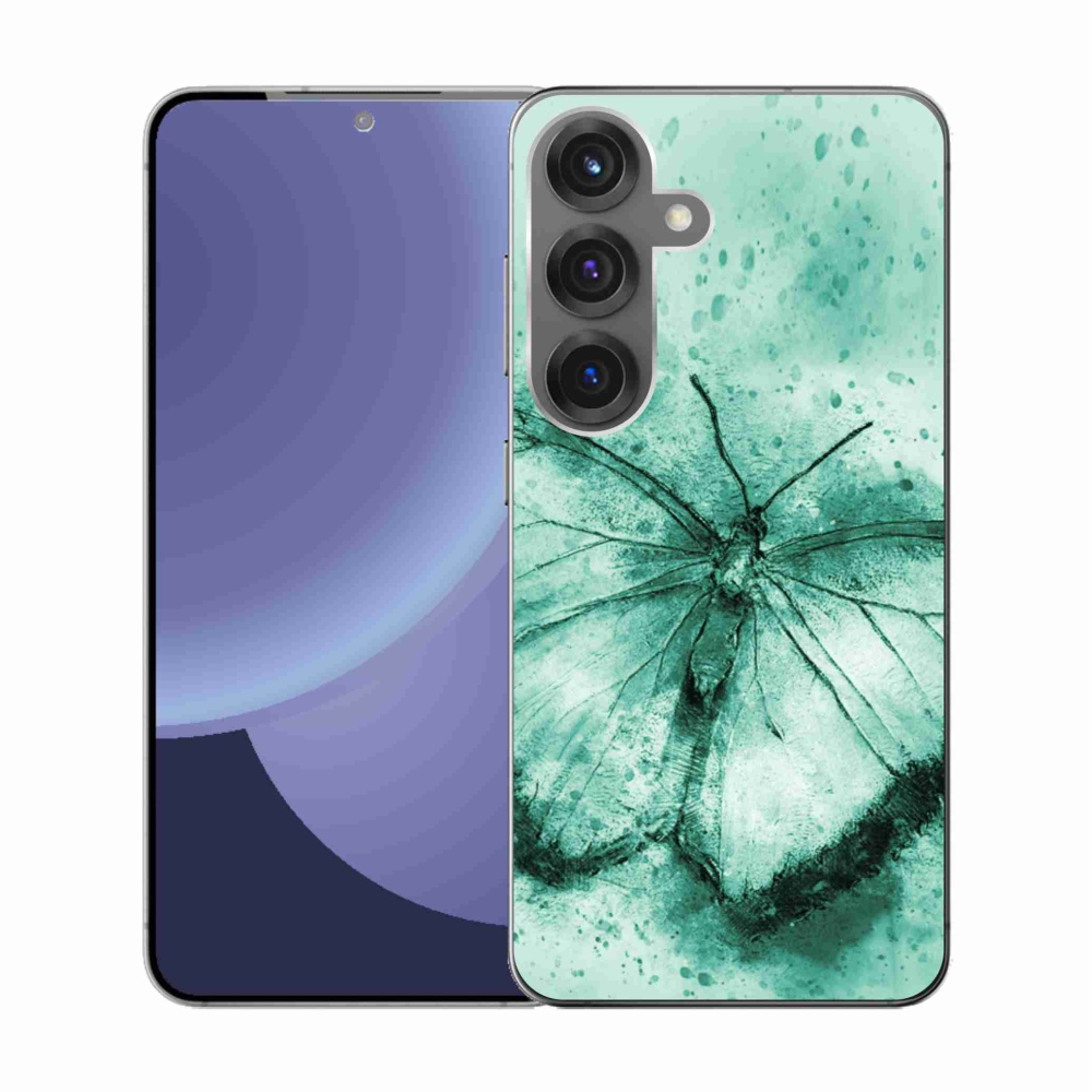 Gélový kryt mmCase na Samsung Galaxy S25 - zelený motýľ