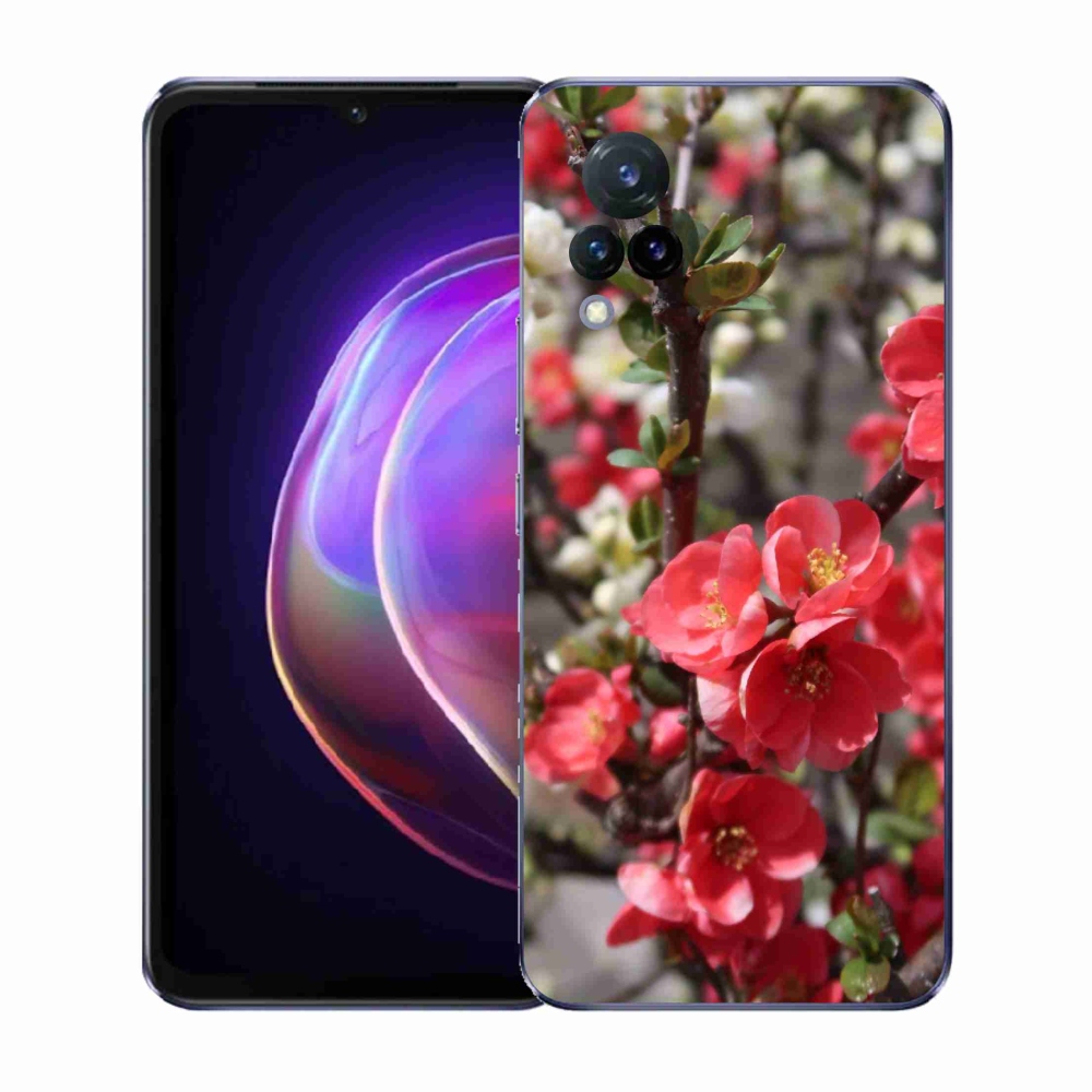 Gélový kryt mmCase na Vivo V21 4G/5G - červené kvety