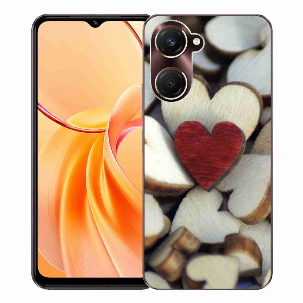 Gélový kryt mmCase na Vivo Y28s 5G - gravírované červené srdce