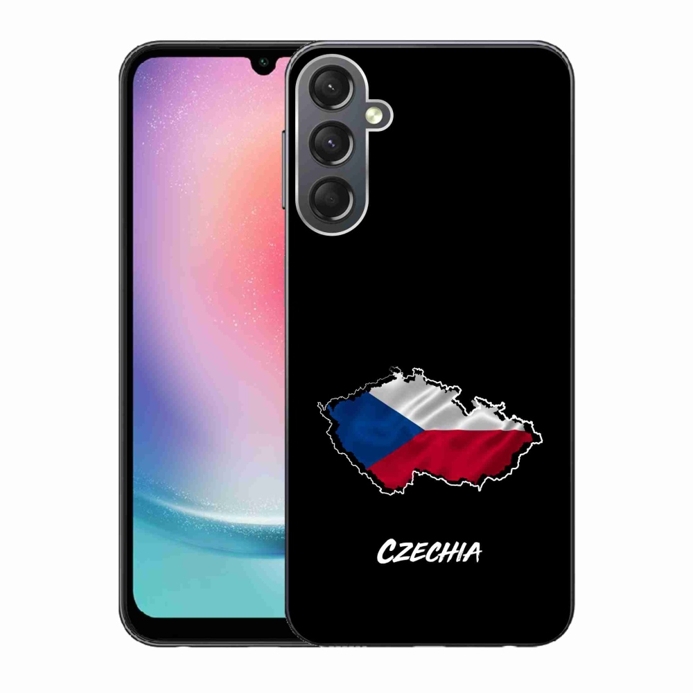 Gélový kryt mmCase na Samsung Galaxy A24 - Czechia čierne pozadie