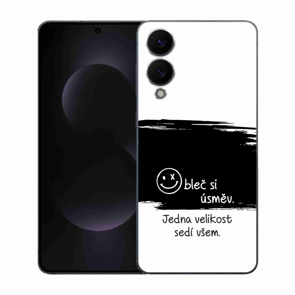 Gélový kryt mmCase na Samsung Galaxy S25 Edge - vtipný text 8 čiernobiele pozadie