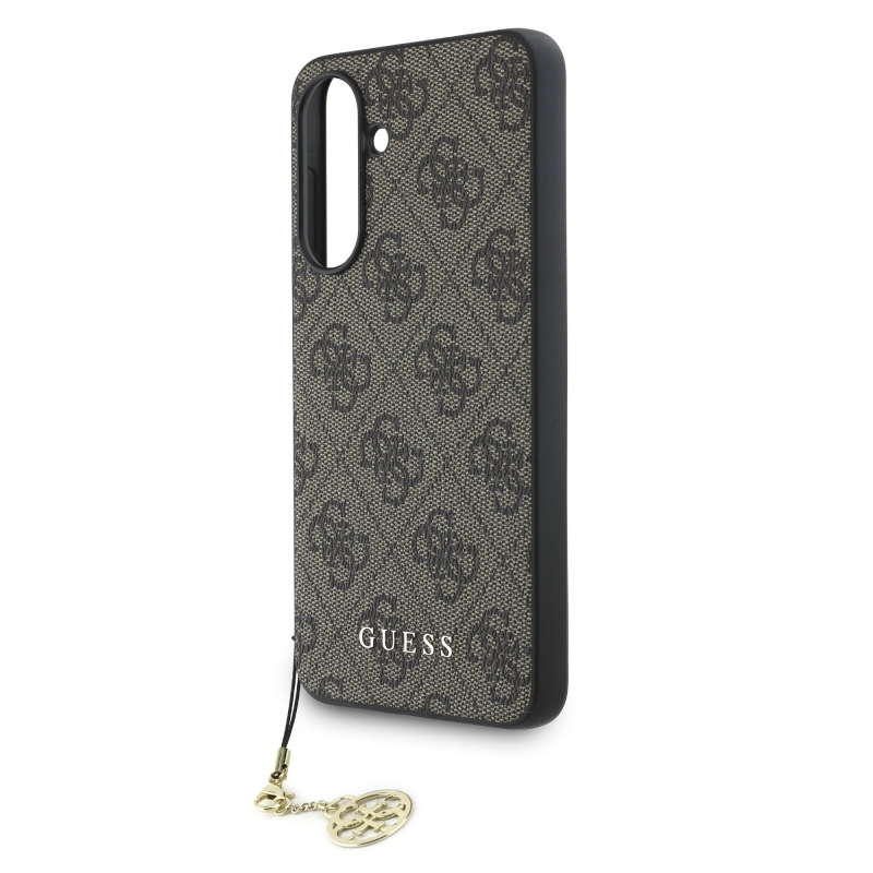 Guess 4G Charm Zadný Kryt pre Samsung Galaxy A56 Brown