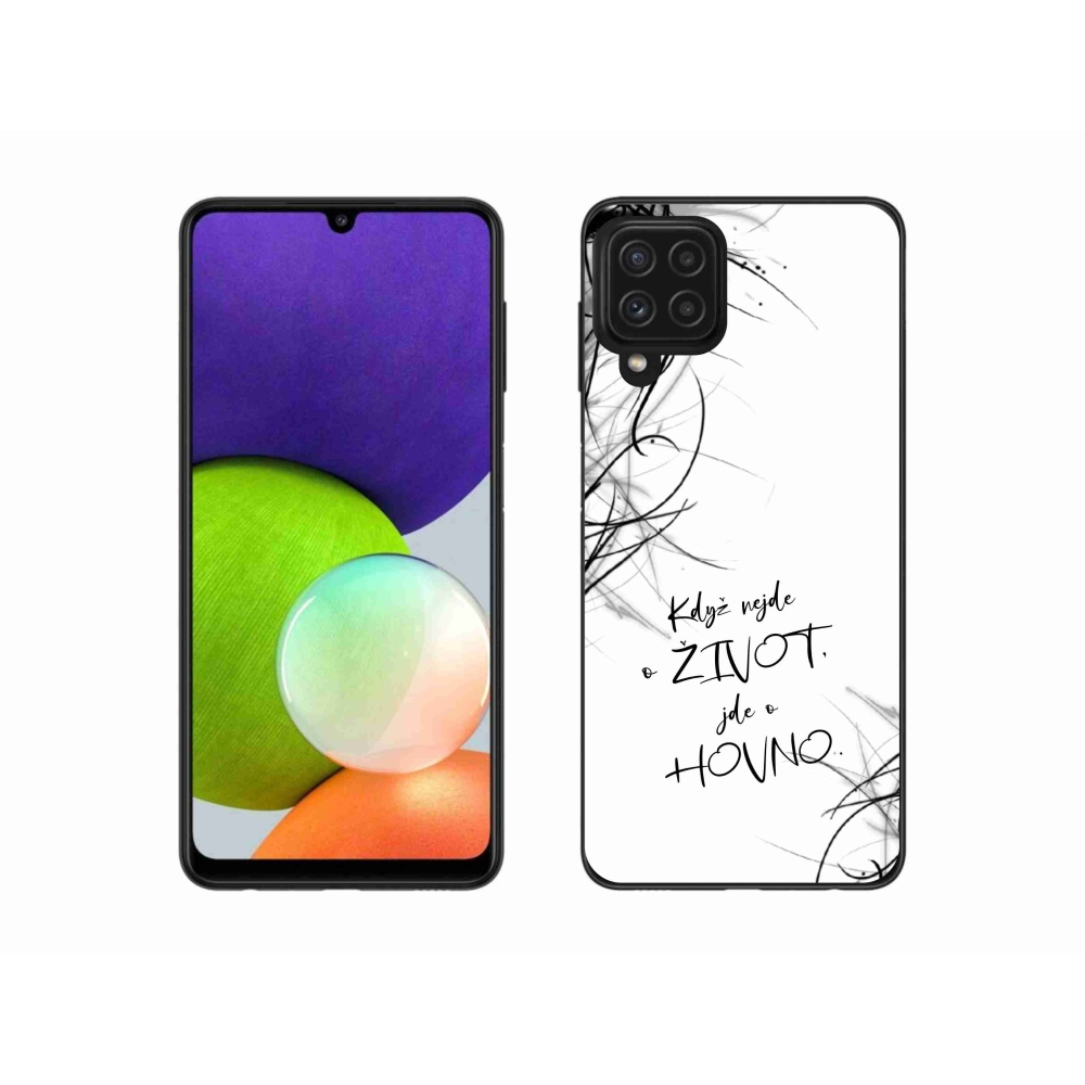 Gélový kryt mmCase na Samsung Galaxy A22 4G - vtipný text 16 biele pozadie