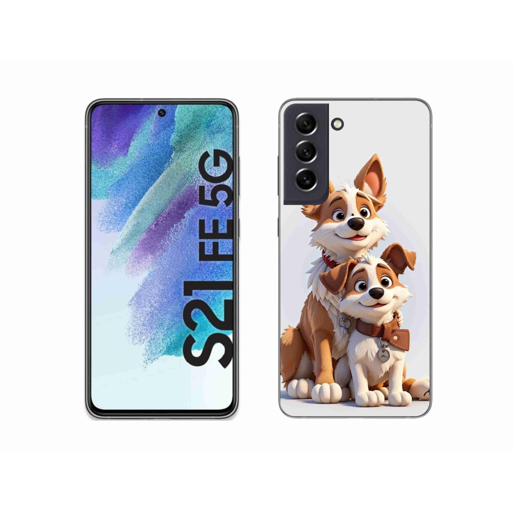 Gélový kryt mmCase na Samsung Galaxy S21 FE 5G - kreslenie psy