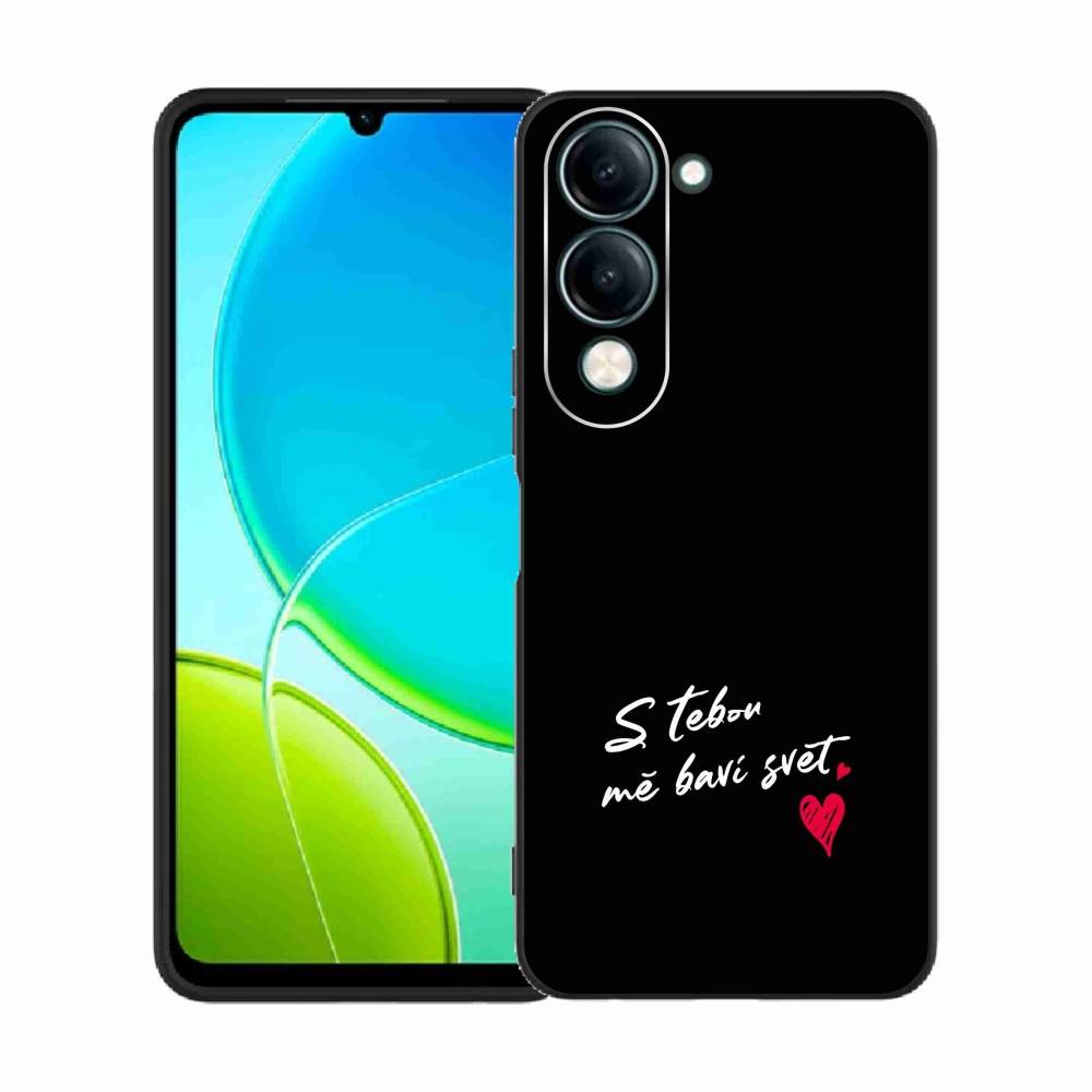 Gélový kryt mmCase na Vivo Y29s 5G - zamilovaný text 1 čierne pozadie