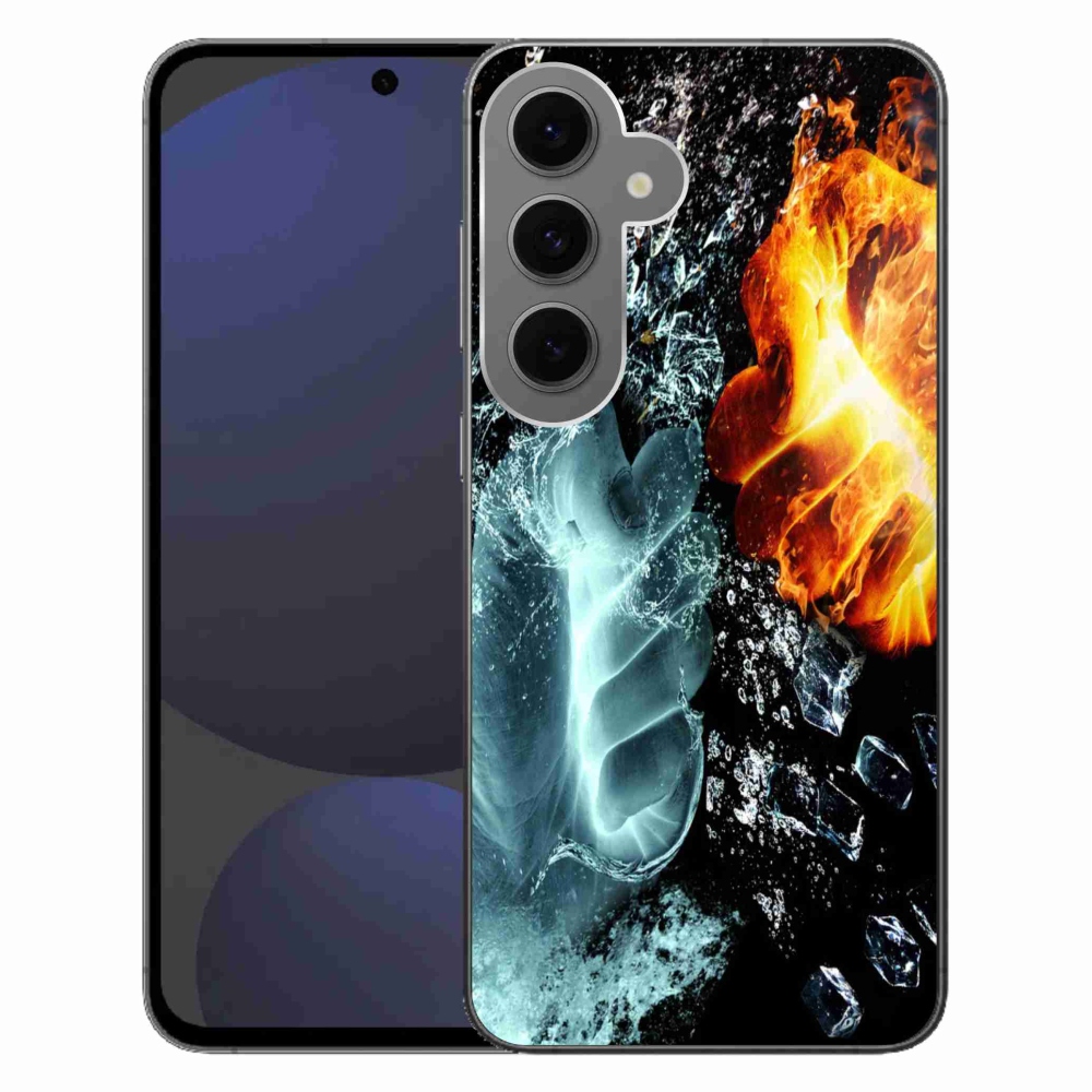 Gélový kryt mmCase na Samsung Galaxy S24 FE - voda a oheň