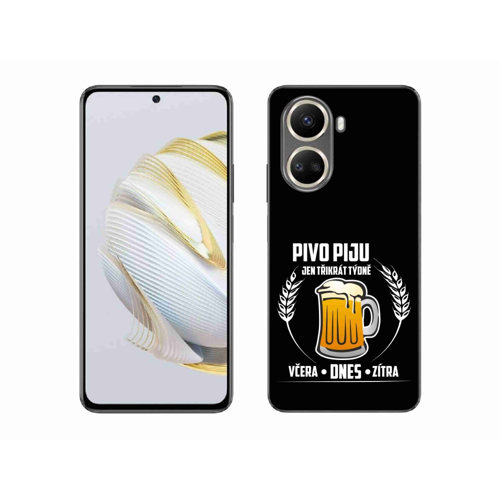Gélový kryt mmCase na Huawei Nova 10 SE - pivný motív čierne pozadie