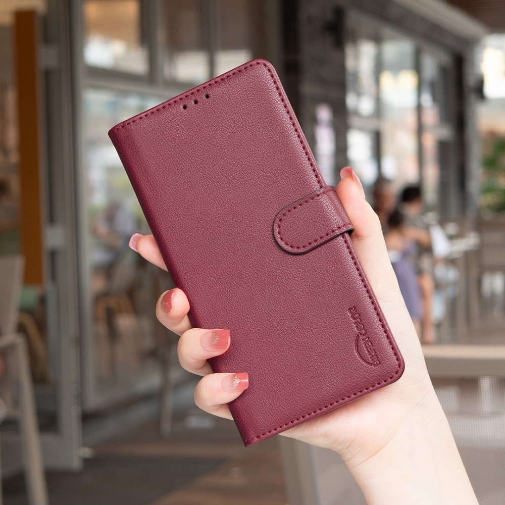 BINFEN knižkové puzdro na Realme 14 5G - červené