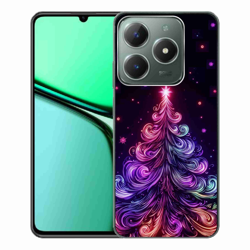 Gélový kryt mmCase na Realme C61 - neónový vianočný stromček 1