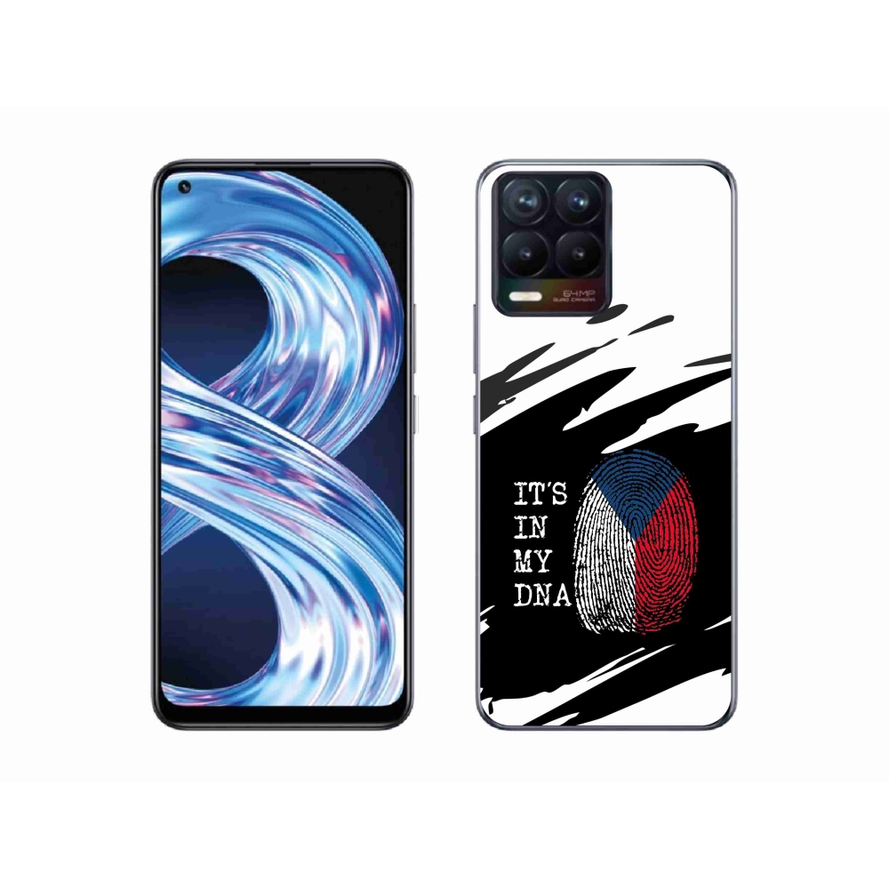 Gélový kryt mmCase na Realme 8 4G - vlajka odtlačok prsta čiernobiele pozadie