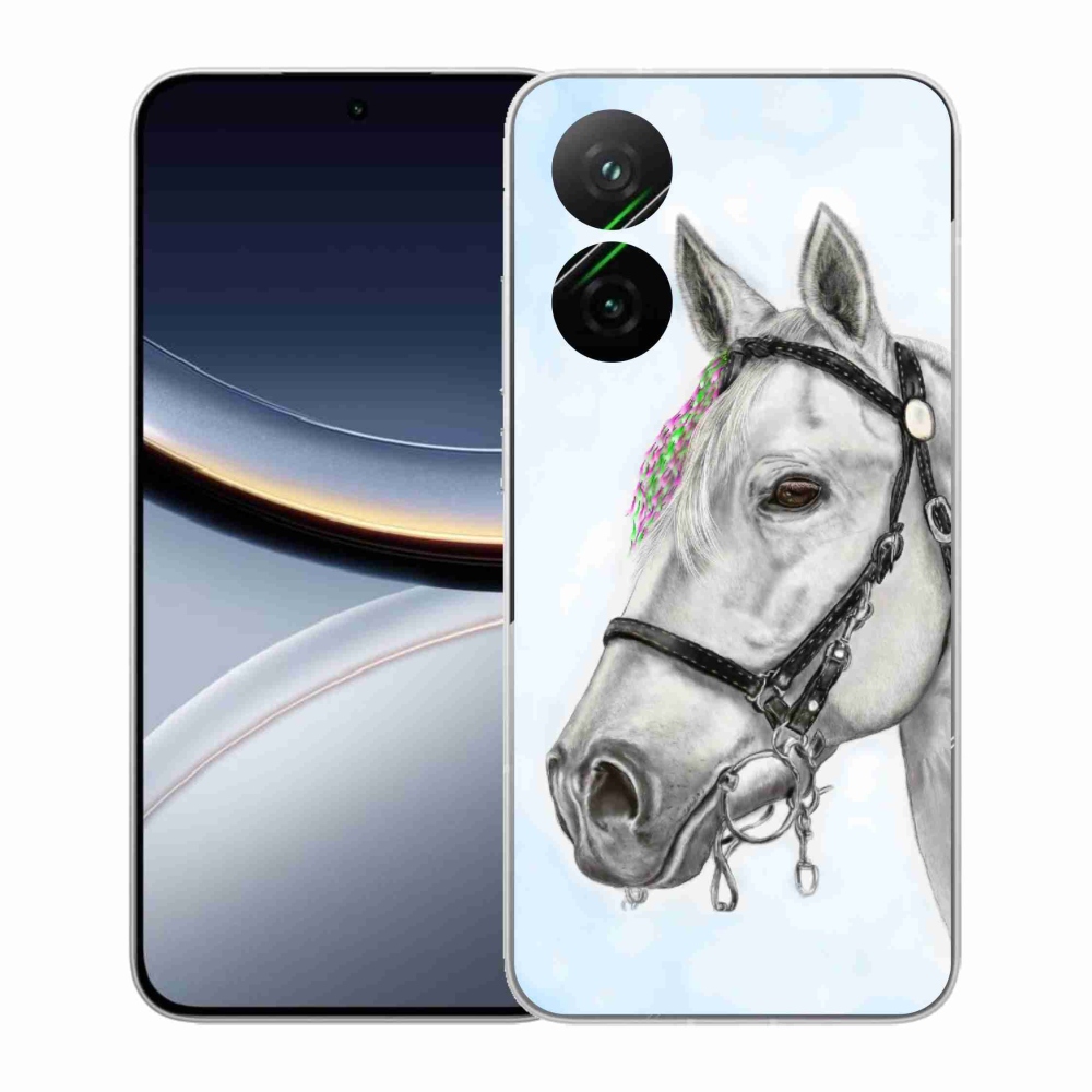 Gélový kryt mmCase na Xiaomi Poco F7 5G - biely kôň 1