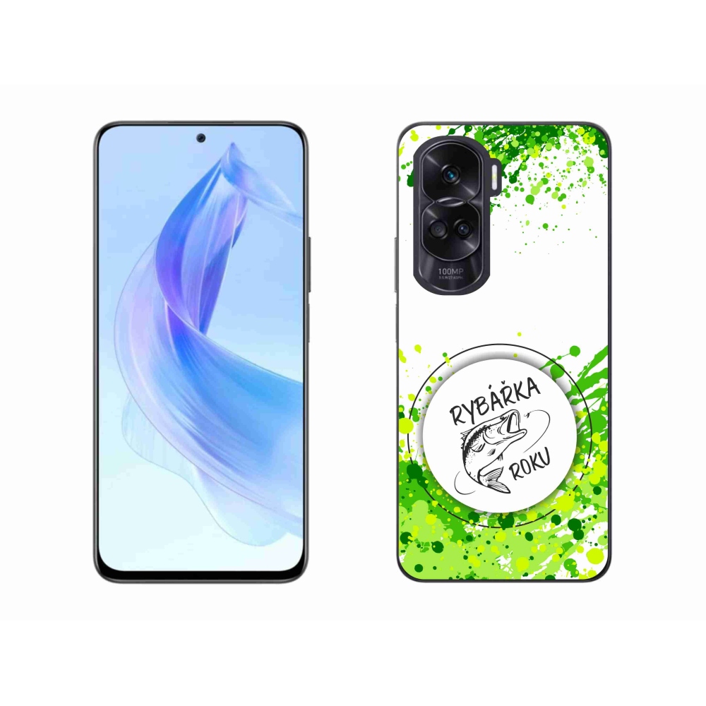 Gélový kryt mmCase na Honor 90 Lite - rybárka roku biele pozadie