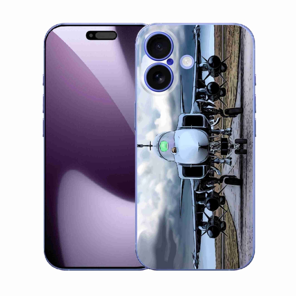 Gélový kryt mmCase na iPhone 17 - vojenské lietadlo