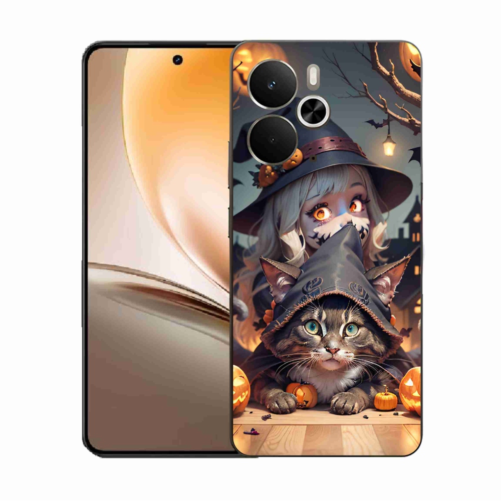 Gélový kryt mmCase na Realme 14 5G - čarodejnica s mačkou