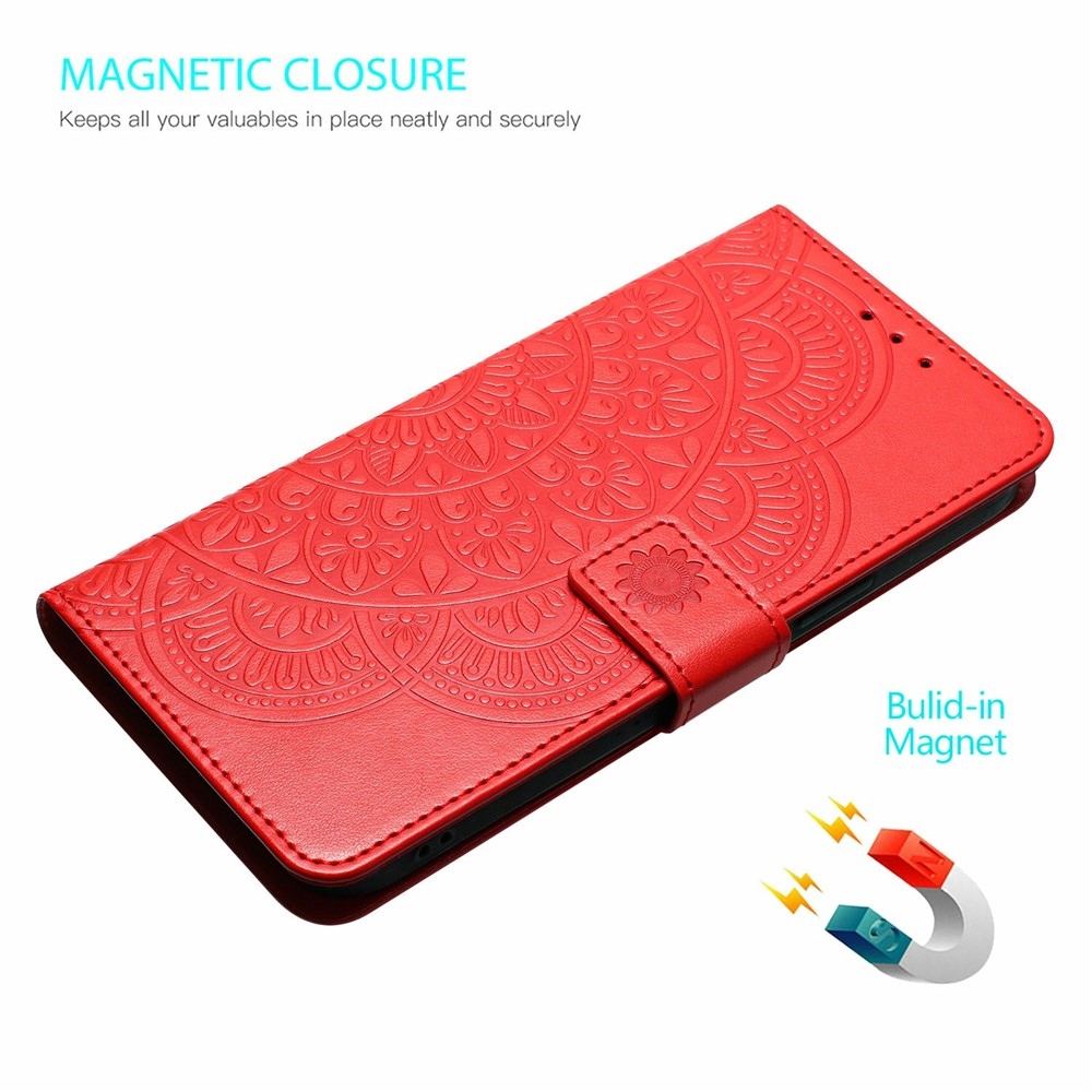 Mandala knižkové púzdro na Xiaomi 15T Pro - červené
