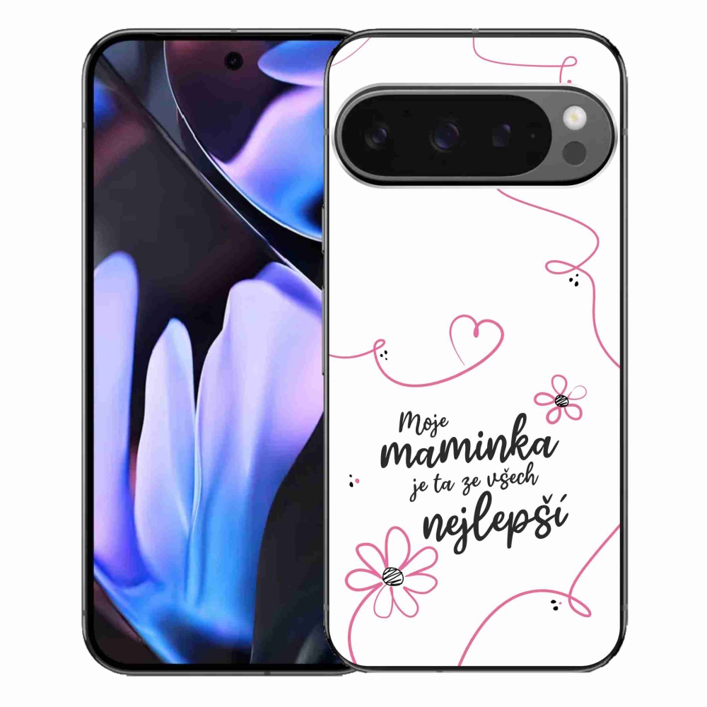 Gélový kryt mmCase na Google Pixel 9 Pro XL - najlepšia mamička 3 biele pozadie