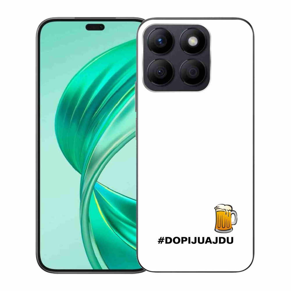 Gélový kryt mmCase na Honor X8b - pivný motív 1 biele pozadie