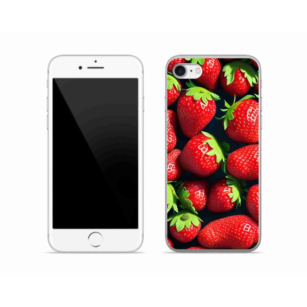 Gélový kryt mmCase na iPhone SE (2020) - jahody