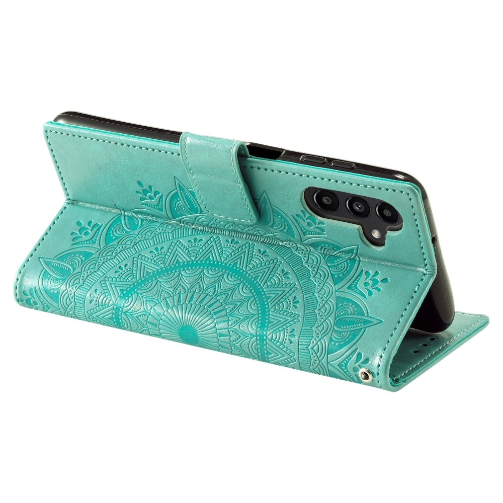 Mandala knižkové púzdro na Samsung Galaxy A26 5G - modrozelené