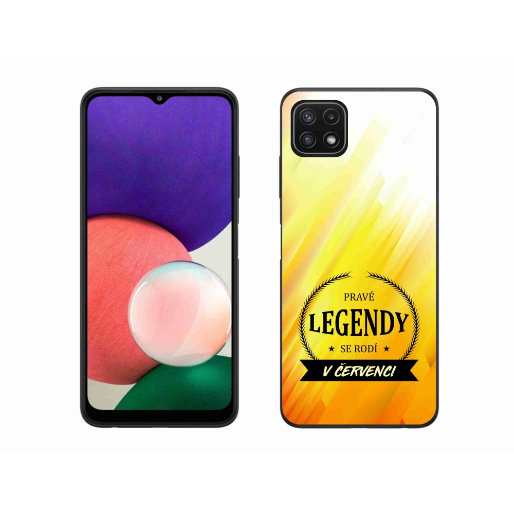 Gélový kryt mmCase na Samsung Galaxy A22 5G - legendy v júli žlté pozadie