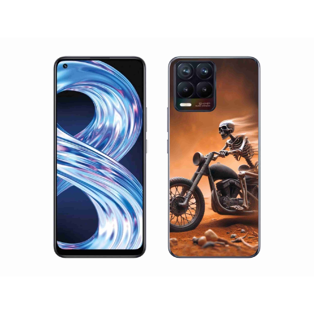 Gélový kryt mmCase na Realme 8 Pro - kostra na motorke