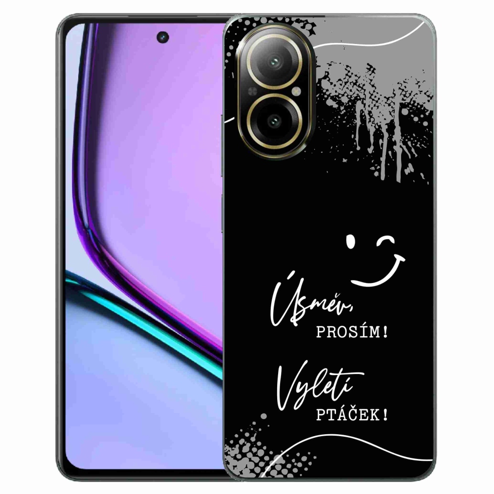 Gélový kryt mmCase na Realme C67 - vtipný text 4 čierne pozadie