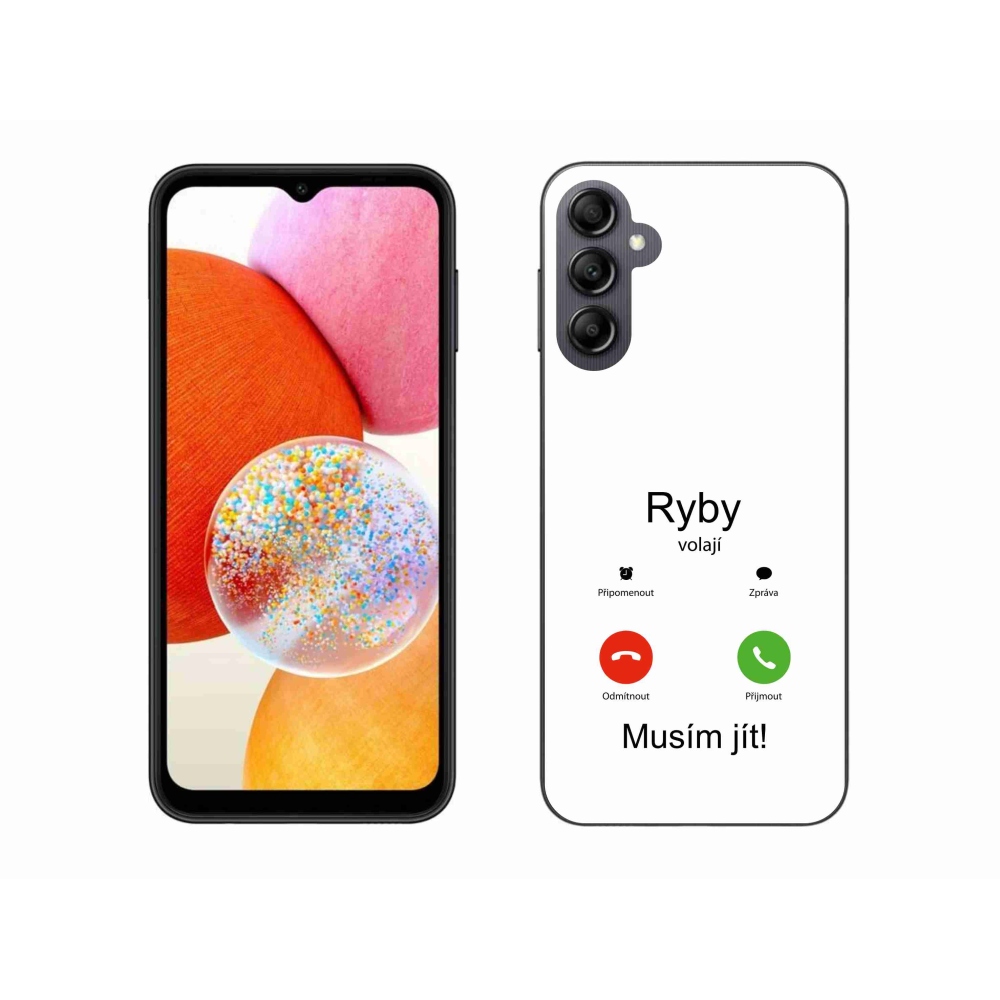 Gélový kryt mmCase na Samsung Galaxy A14 4G/5G - ryby volajú biele pozadie