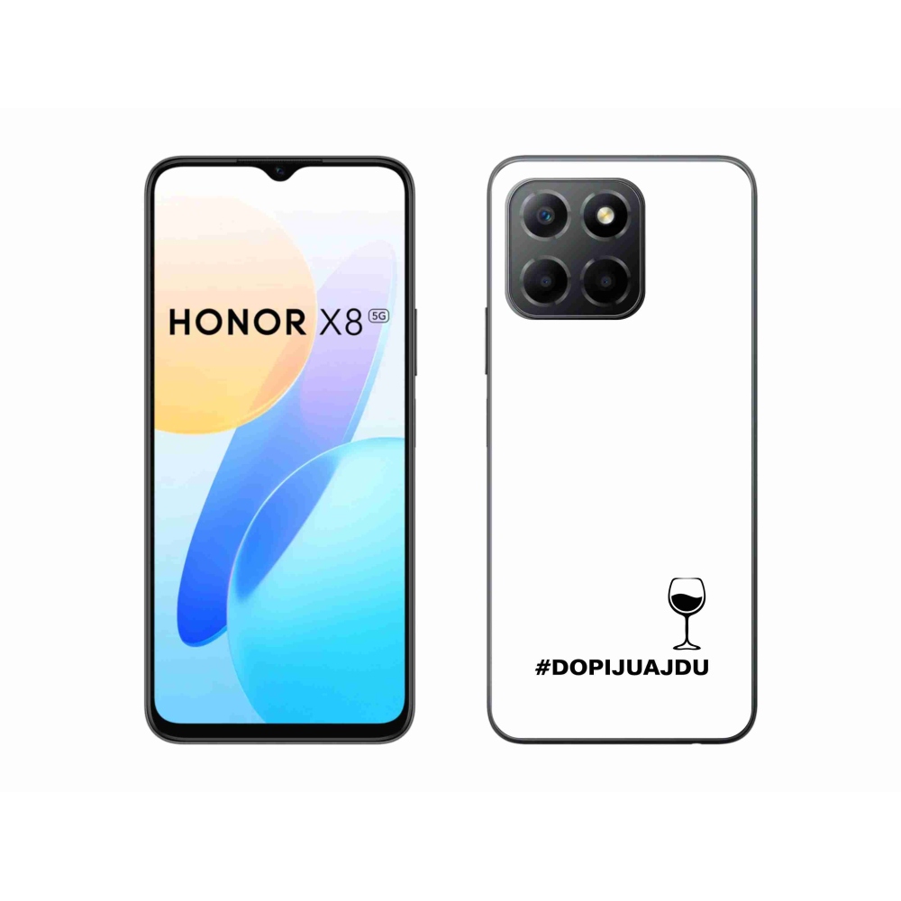 Gélový kryt mmCase na Honor X8 5G/Honor 70 Lite 5G - vínny motív biele pozadie