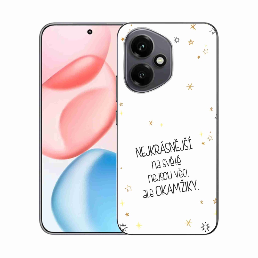 Gélový kryt mmCase na Honor 400 - citát 4 biele pozadie