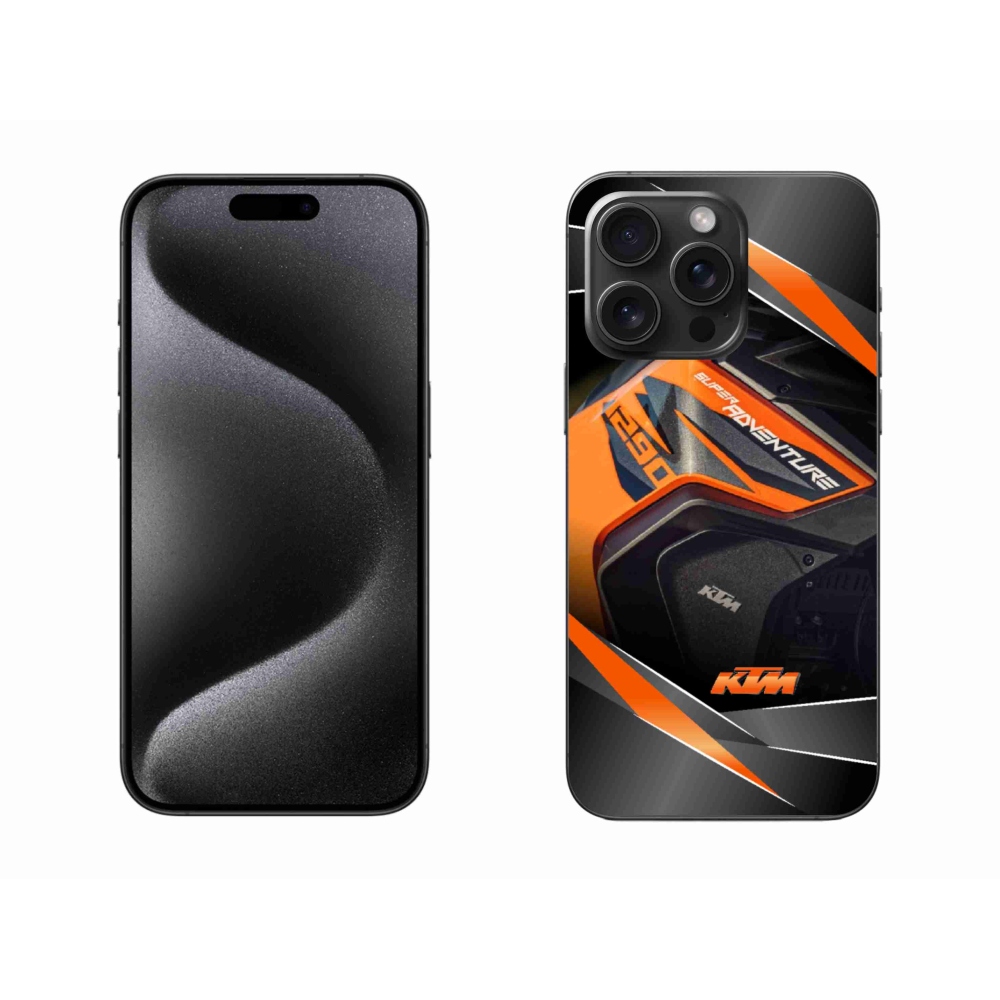 Gélový kryt mmCase na iPhone 15 Pro Max - motorka ktm