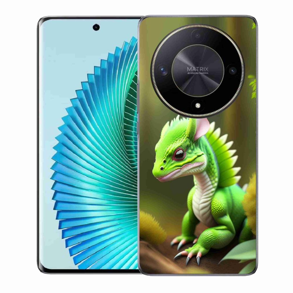 Gélový kryt mmCase na Honor Magic 6 Lite 5G - zelený dráčik