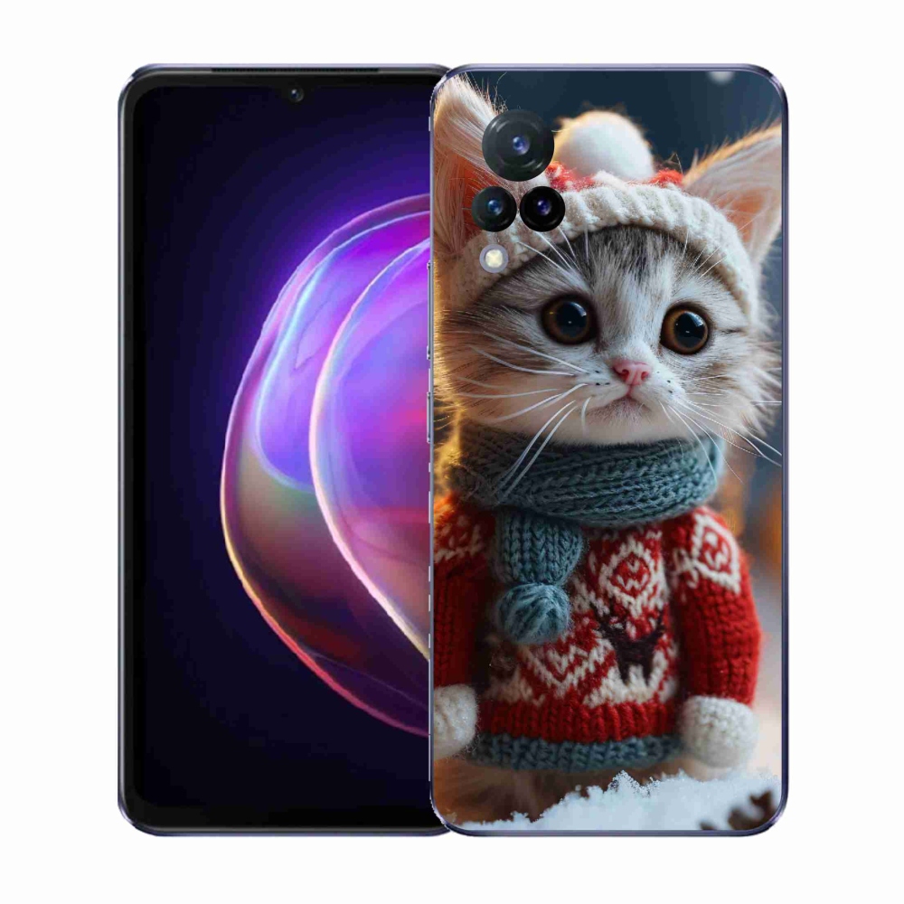 Gélový kryt mmCase na Vivo V21 4G/5G - mačiatko vo svetri