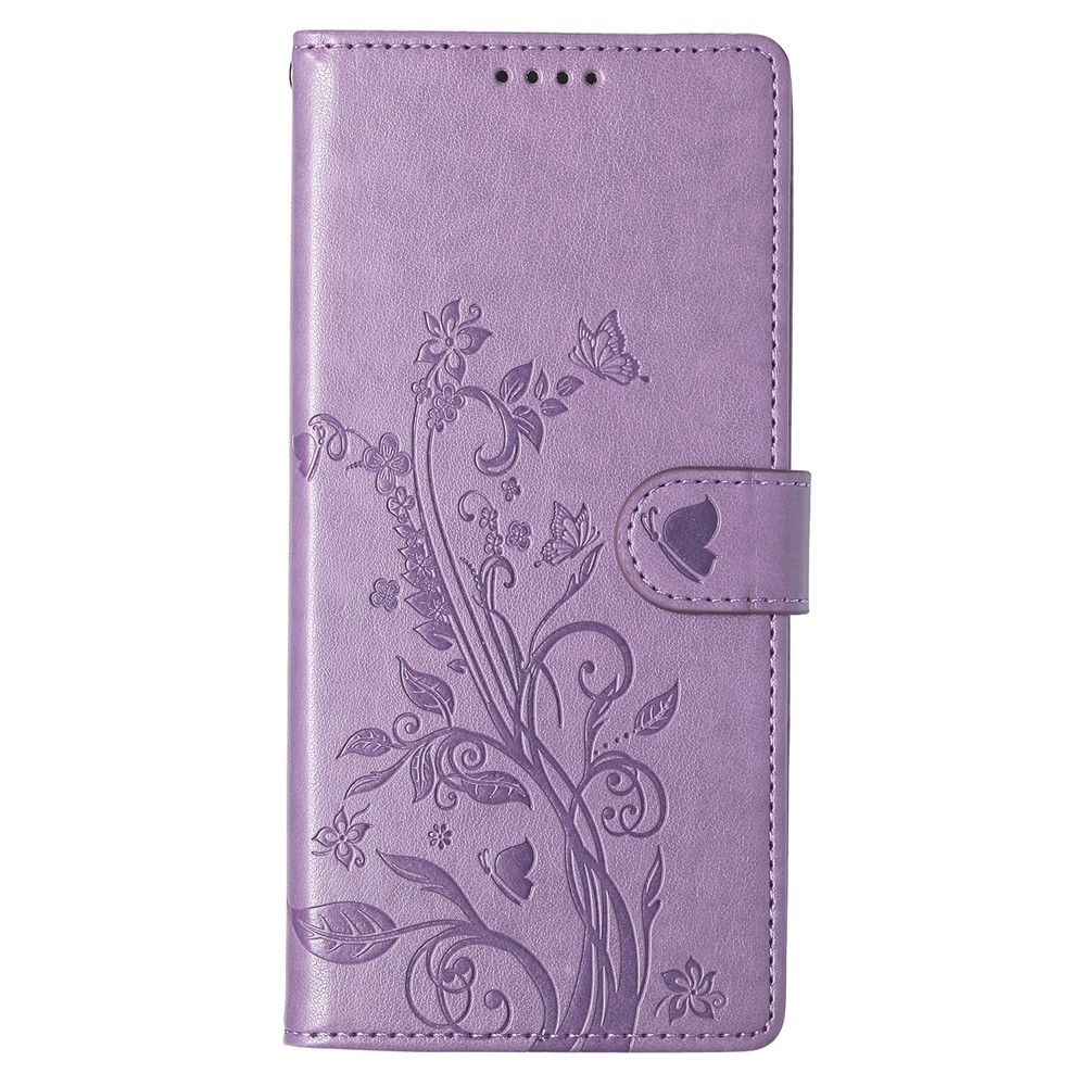 Flowery knižkové puzdro na Xiaomi Redmi 15 5G (169mm) - fialové
