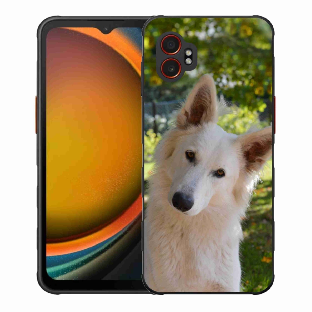 Gélový kryt mmCase na Samsung Galaxy Xcover 7 Pro - biely švajčiarsky ovčiak 1