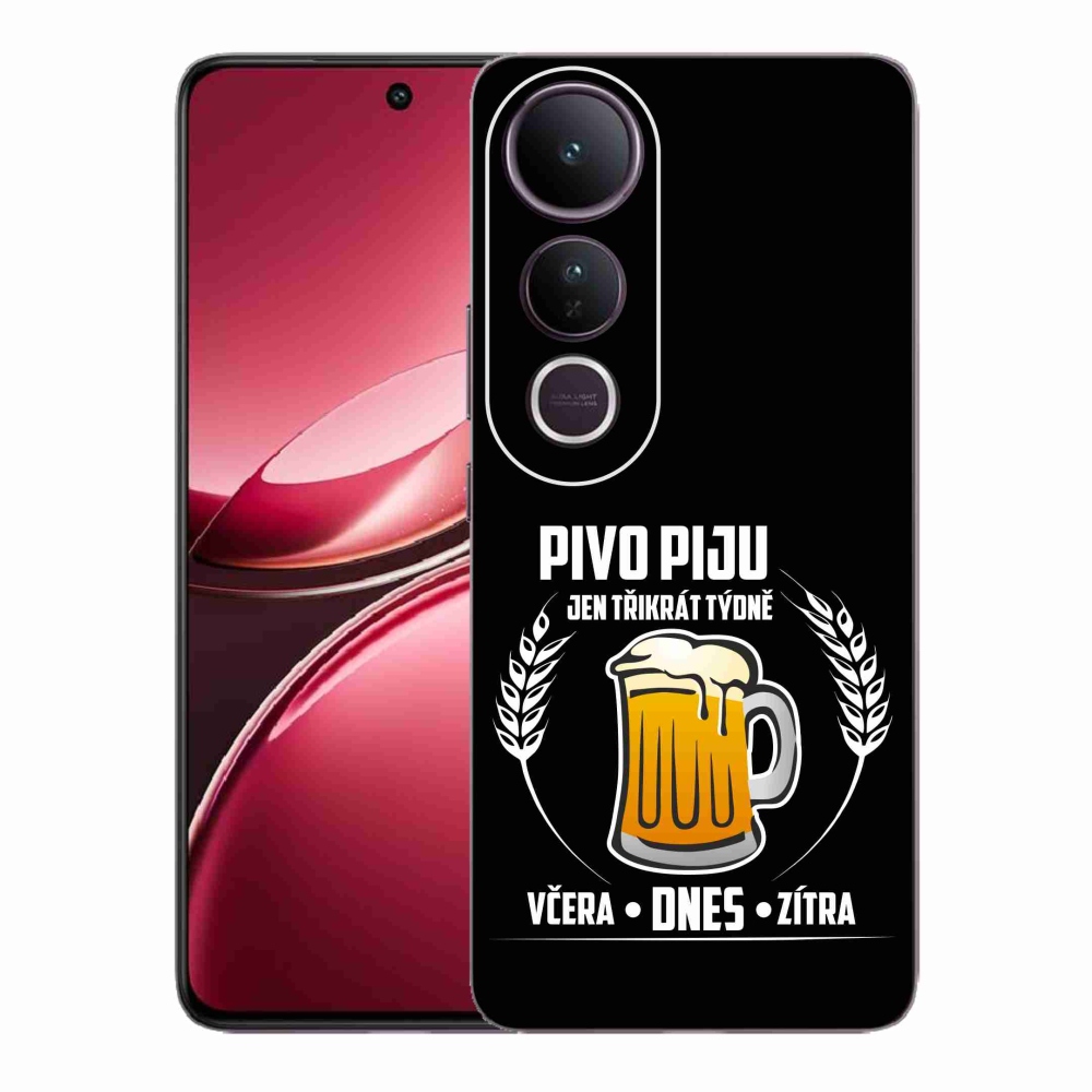 Gélový kryt mmCase na Vivo V50 Lite 4G/5G - pivný motív čierne pozadie