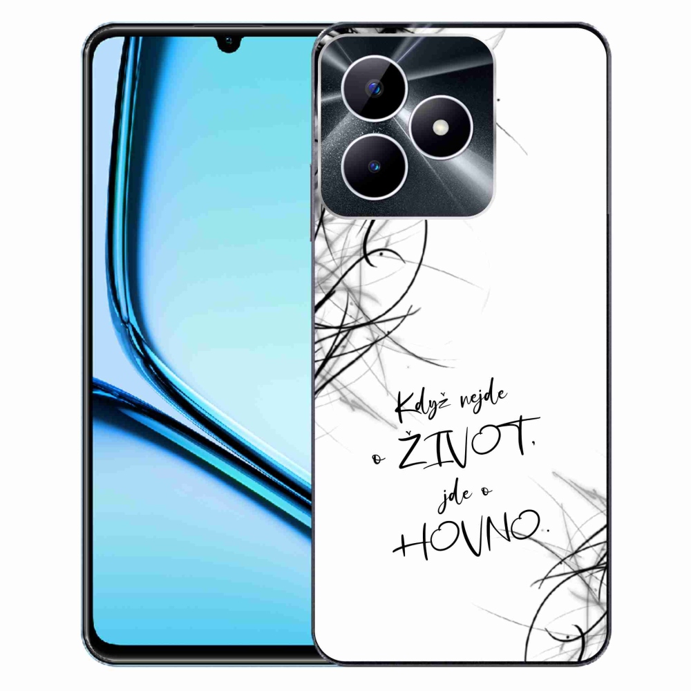 Gélový kryt mmCase na Realme Note 50 - vtipný text 16 biele pozadie