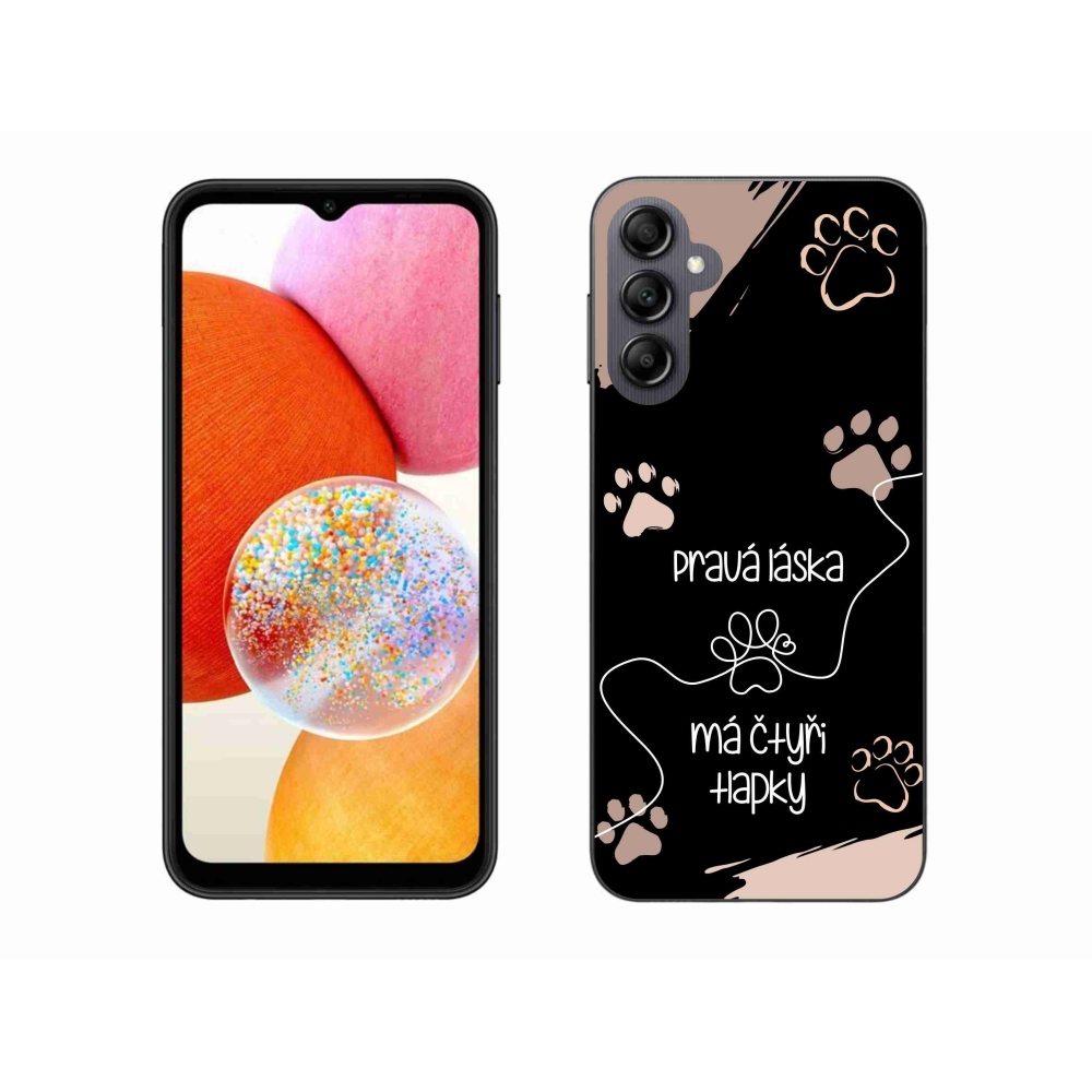 Gélový kryt mmCase na Samsung Galaxy A14 4G/5G - psí motív 1 čierne pozadie