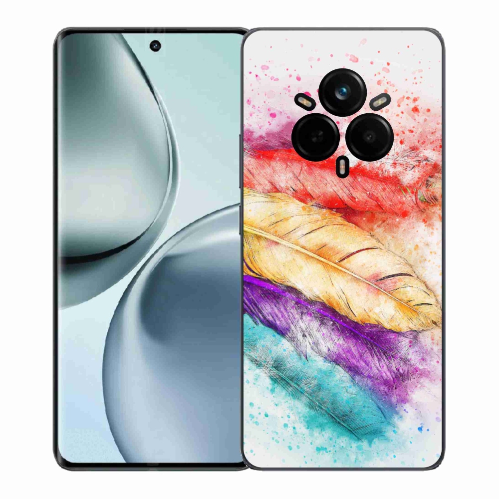 Gélový kryt mmCase na Realme 14 Pro+ 5G - farebné perie
