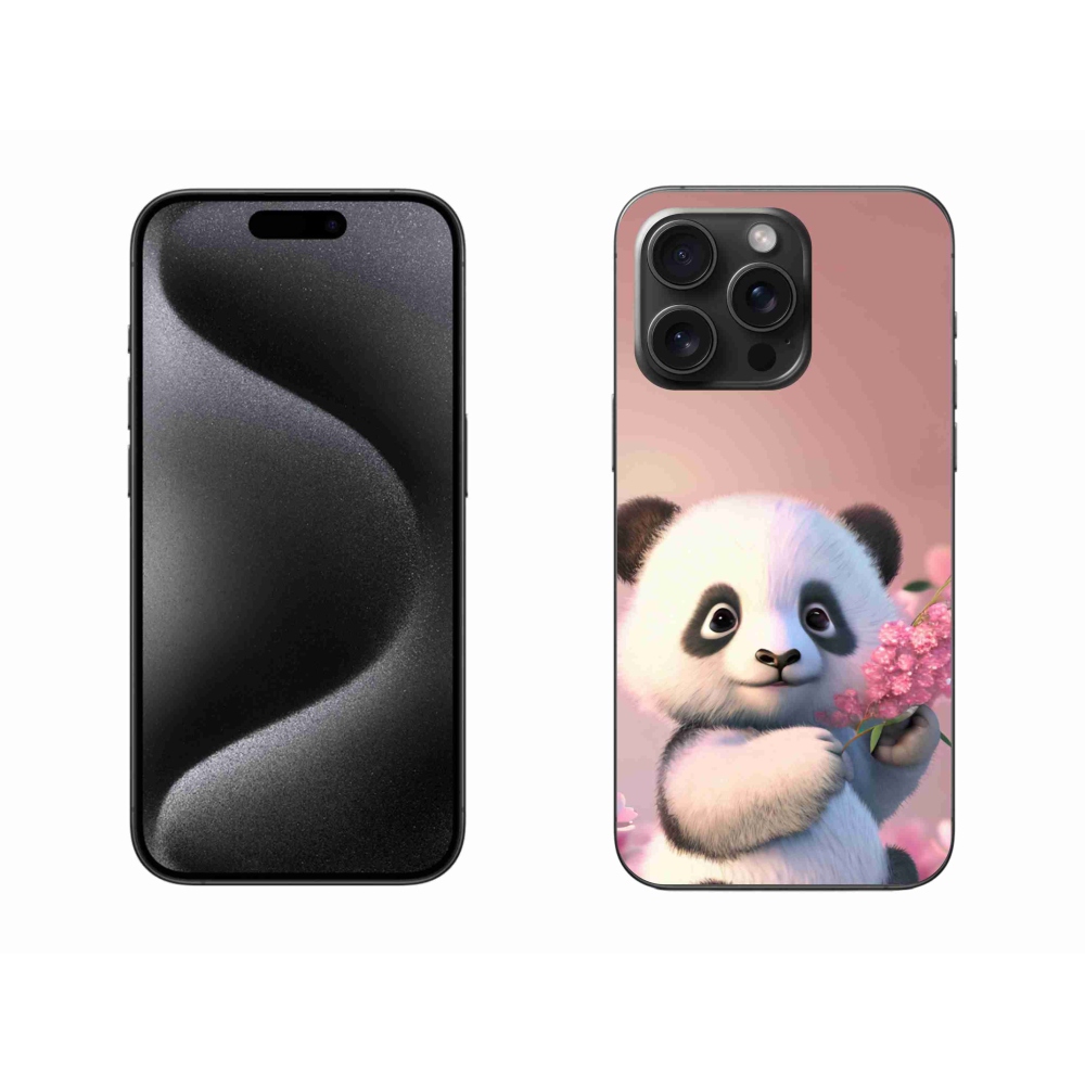 Gélový kryt mmCase na iPhone 15 Pro Max - roztomilá panda