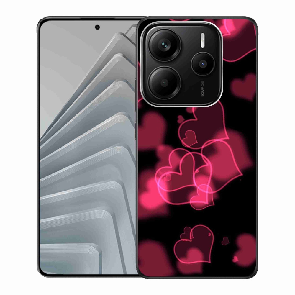 Gélový kryt mmCase na Xiaomi Redmi Note 14 5G - červená srdíčka