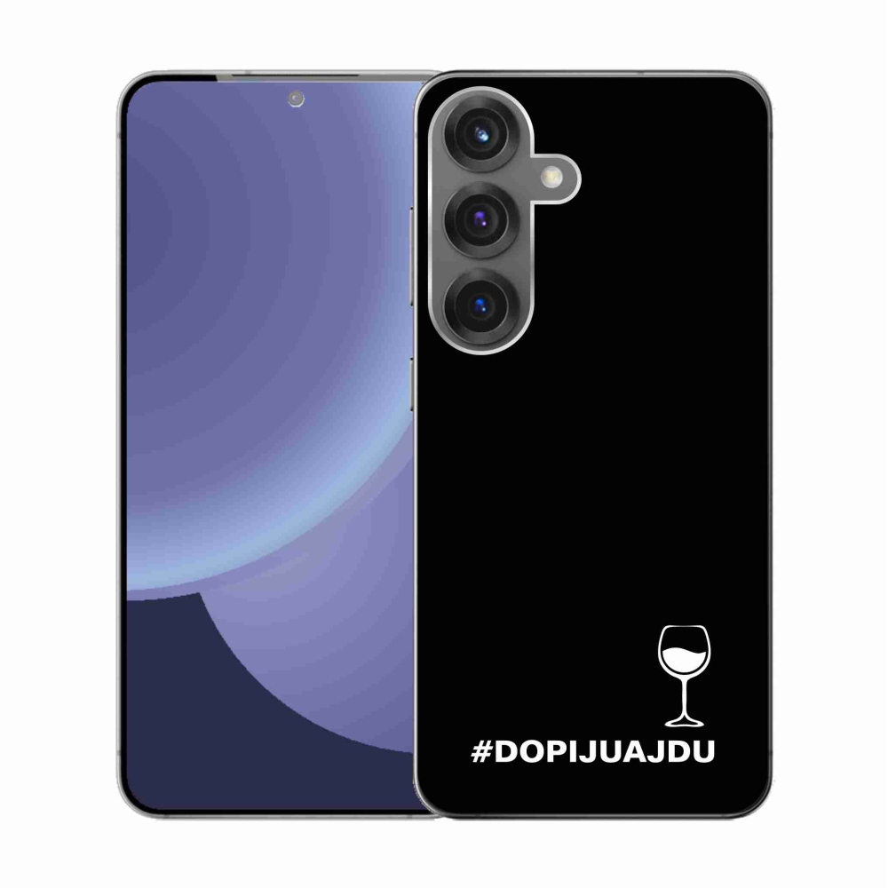 Gélový kryt mmCase na Samsung Galaxy S25 - vínny motív čierne pozadie