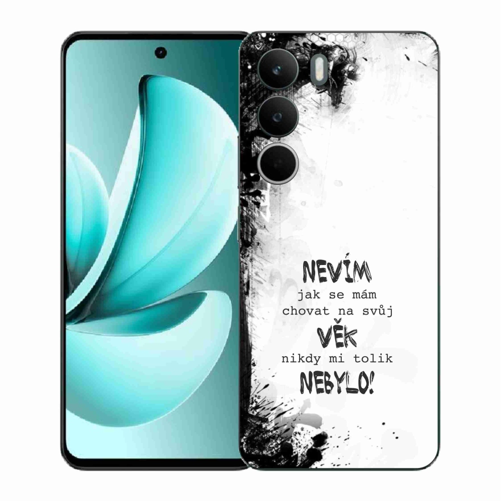 Gélový kryt mmCase na Realme C71 - vtipný text 14 biele pozadie