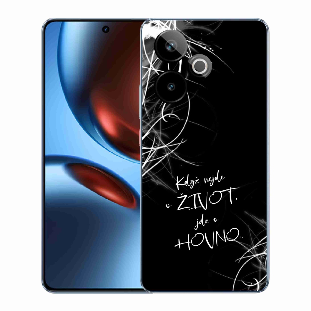 Gélový kryt mmCase na Realme GT 7 5G/GT 7T 5G - vtipný text 16 čierne pozadie