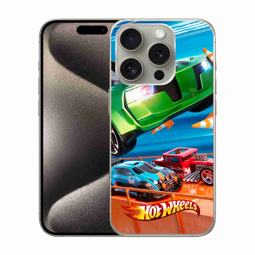 Gélový kryt mmCase na iPhone 15 Pro - hot wheels 1