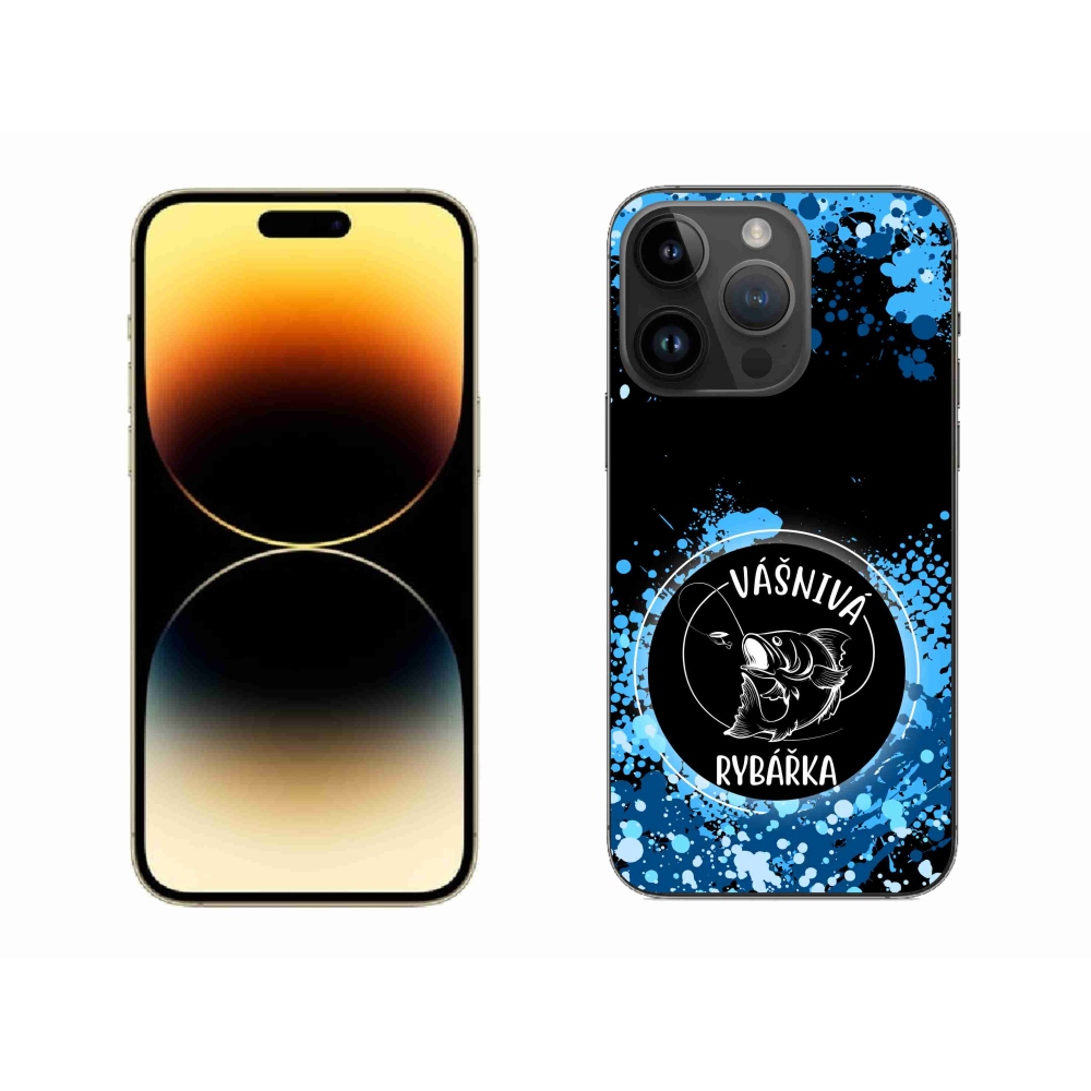 Gélový kryt mmCase na iPhone 14 Pro Max 6.7 - vášnivá rybárka čierne pozadie