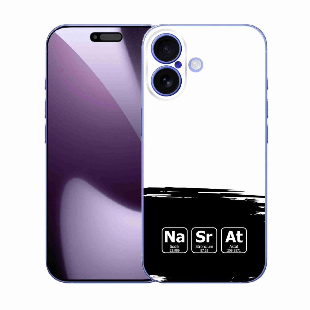 Gélový kryt mmCase na iPhone 17 - chemické prvky čiernobiele pozadie