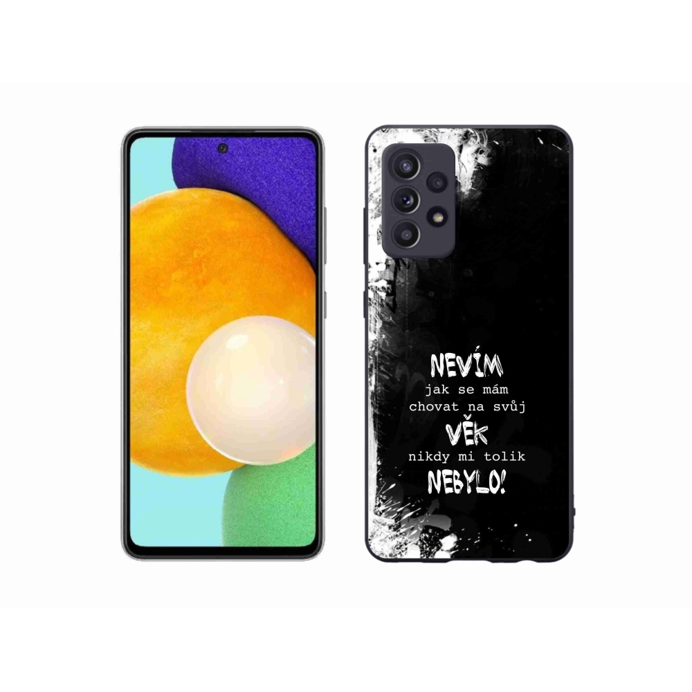 Gélový kryt mmCase na Samsung Galaxy A52/A52 5G - vtipný text 14 čierne pozadie
