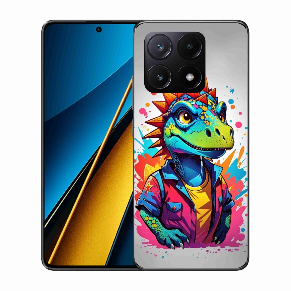 Gélový kryt mmCase na Xiaomi Poco X6 Pro 5G - farebný dinosaurus